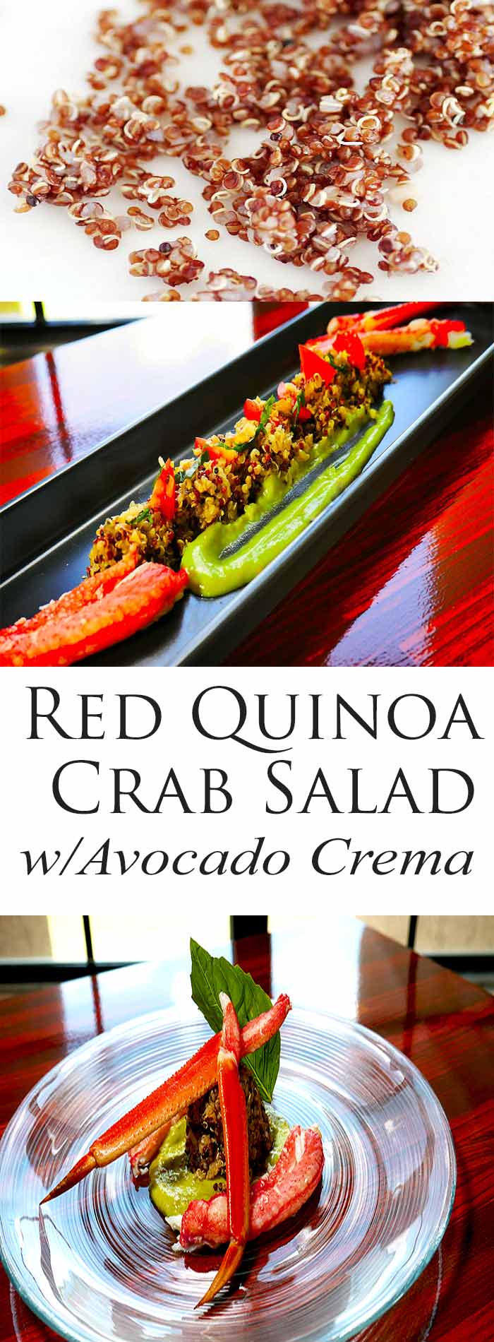 Red Quinoa Crab Salad Avocado Crema Butter N Thyme