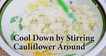 Cooked cauliflower in the microwave.