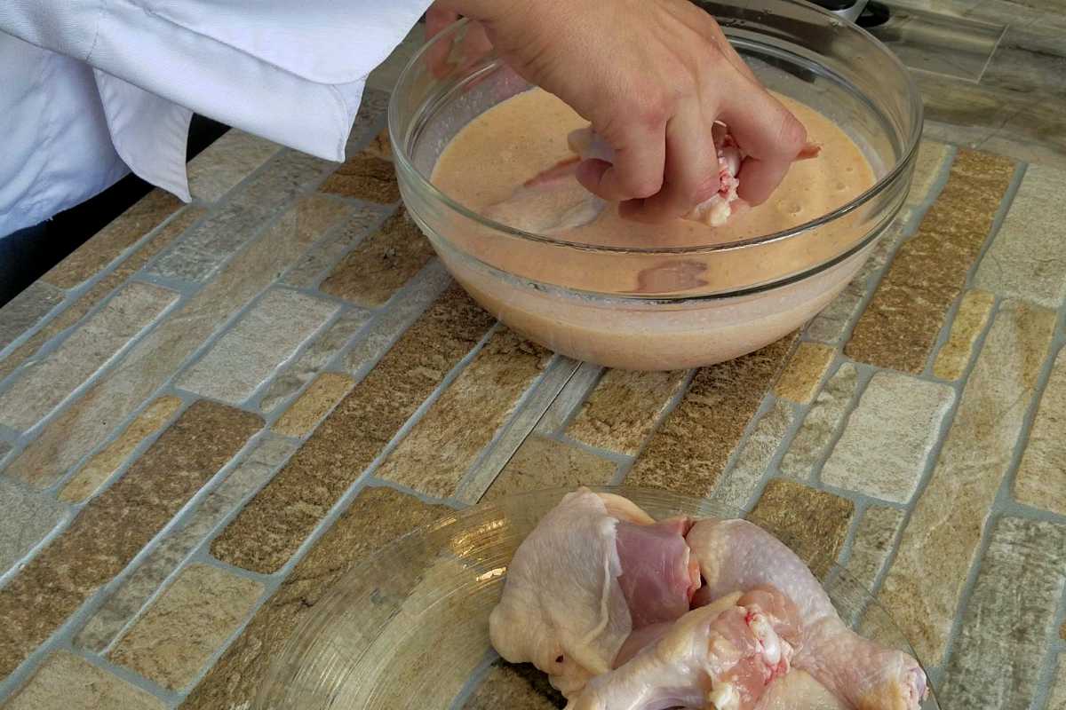 Fried chicken in buttermilk.