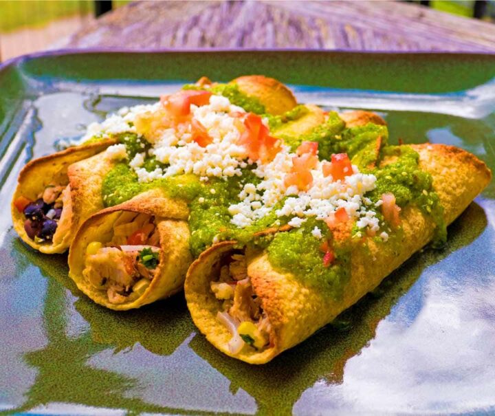 Baked Chicken Taquitos w/ Verde Sauce Butter N Thyme