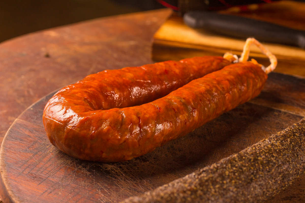 Mexican Chorizo on cutting board.