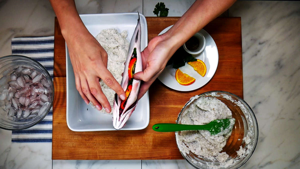 Salt Crusted Branzino.
