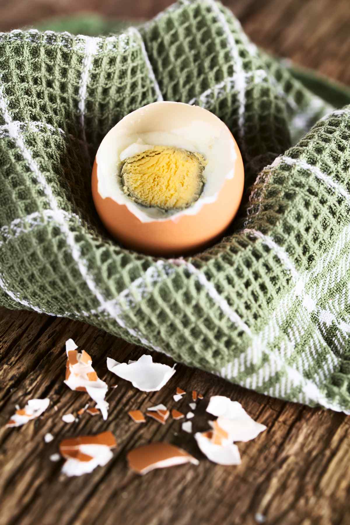 Hard Boiled Egg With Green Ring Around Yolk.