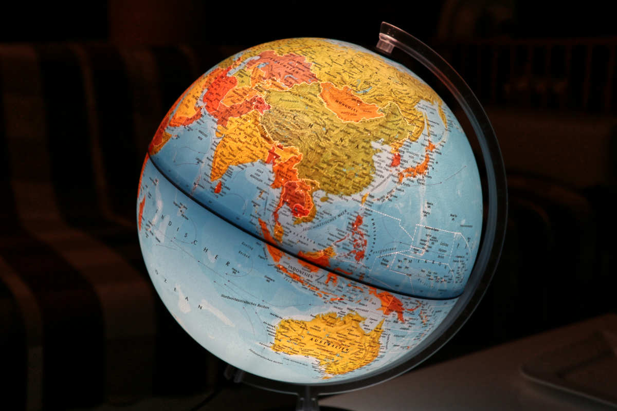 World global facing Asia.