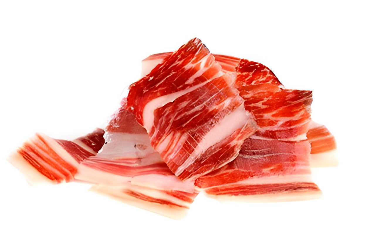 Serrano Ham sliced.