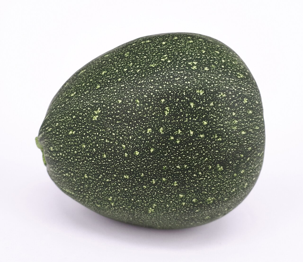 Round dark green zucchini with light speckles